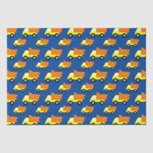 Papel De Seda Camión De Construcción De Juguetes Amarillos Sobre