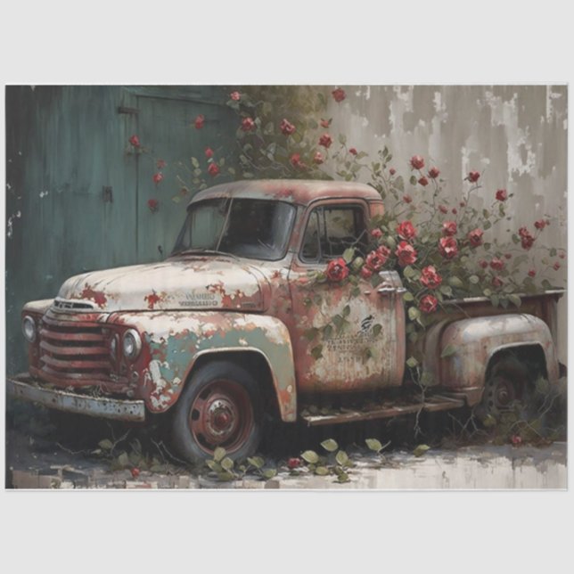 Papel De Seda Camión de granja de época (Anverso)