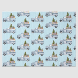 Papel De Seda Camión navidad con animales y pinos