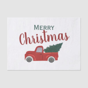 Papel De Seda Camión rojo alegre Navidad