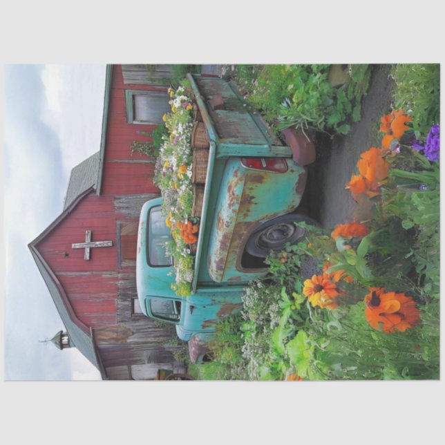 Papel De Seda Camión Verde azulado de desembarque cargado con gr (Anverso)