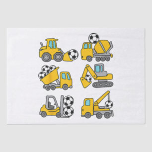 Papel De Seda Camiones de construcción de fútbol para niños de b