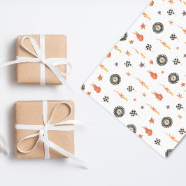 Papel De Seda Camiones de niños modernos Carreras Cheques acuare