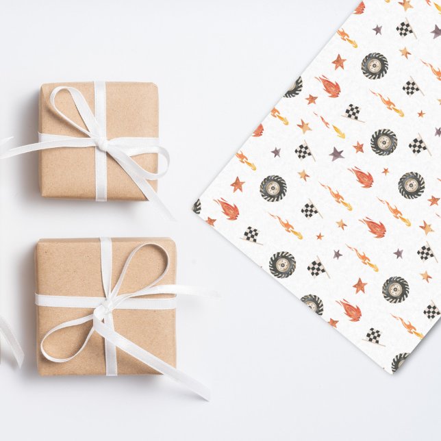 Papel De Seda Camiones de niños modernos Carreras Cheques acuare (Subido por el creador)