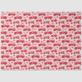 Papel De Seda Camiones de San Valentín en rosa