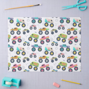 Papel De Seda Camiones monstruo acuarela para niños
