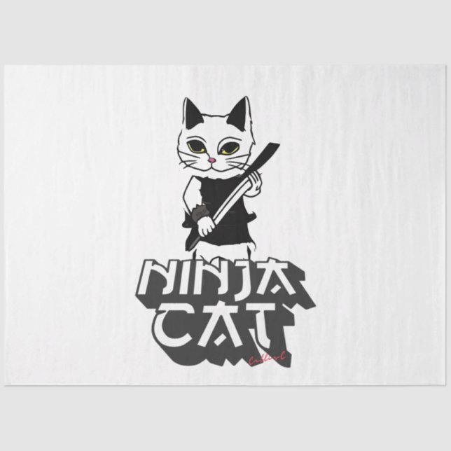 Papel De Seda Camiseta de gato Ninja (Anverso)