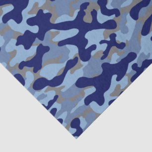 Papel De Seda Camo Azul 