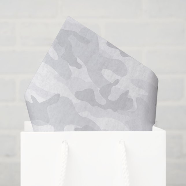 Papel De Seda Camo Grey Pattern Modern Military Gift Wrapping  (Bolsa de regalo)