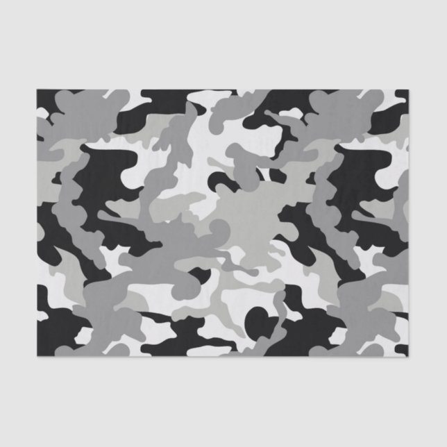 Papel De Seda Camo negro y gris (Anverso)