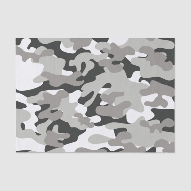 Papel De Seda Camo negro y gris (Anverso)