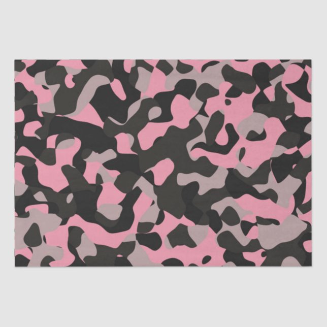 Papel De Seda Camo rosa y negro (Anverso)
