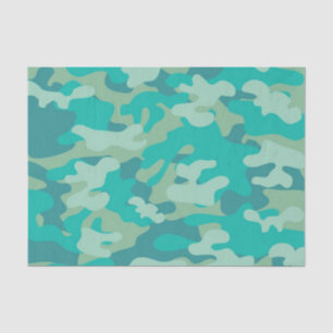 Papel De Seda Camo verde azulado y azul