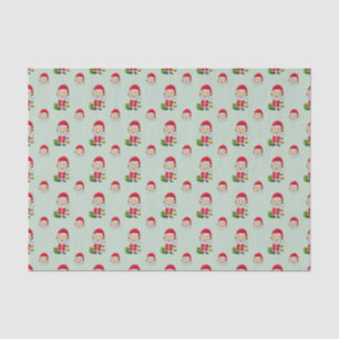 Papel De Seda Campana de Navidad con Santa
