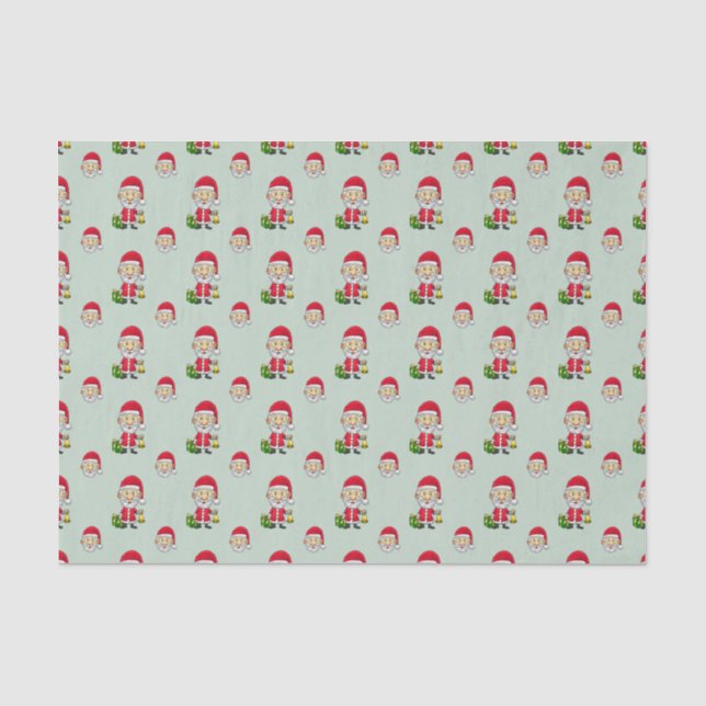 Papel De Seda Campana de Navidad con Santa (Anverso)