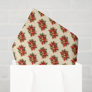 Papel De Seda Campana de Navidad Lazo Rojo Festivo