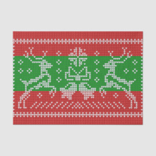 Papel De Seda Campanas de jingle de suéter feo Navidad renos cro