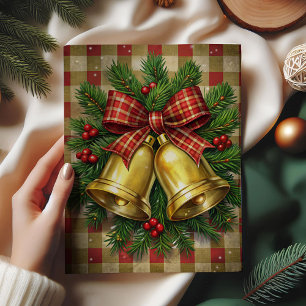 Papel De Seda Campanas de Navidad elegantes corona de acebo de p