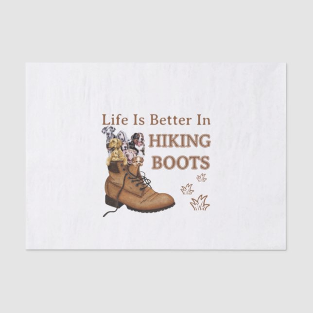 Papel De Seda Camper Gift | Life Is Better In Hiking Boots Dog (Anverso)