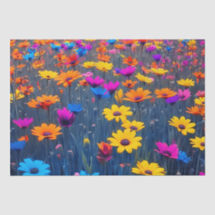 Papel De Seda Campo Colorido De Flores