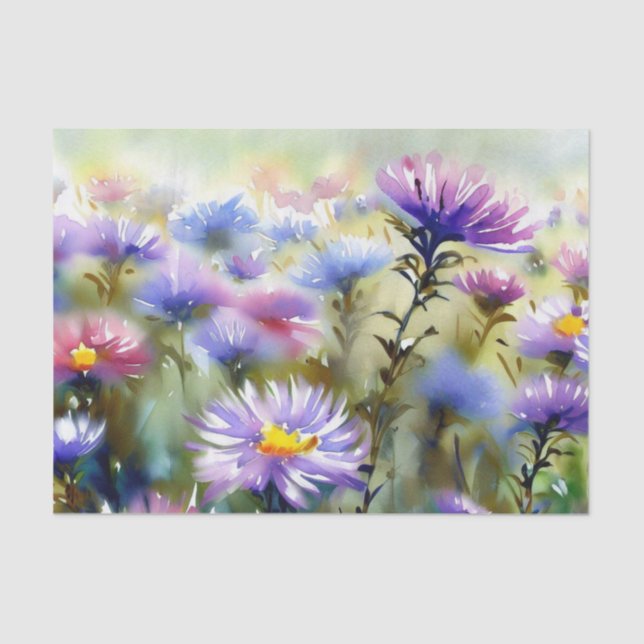 Papel De Seda Campo de acuarela Aster (A) (Anverso)