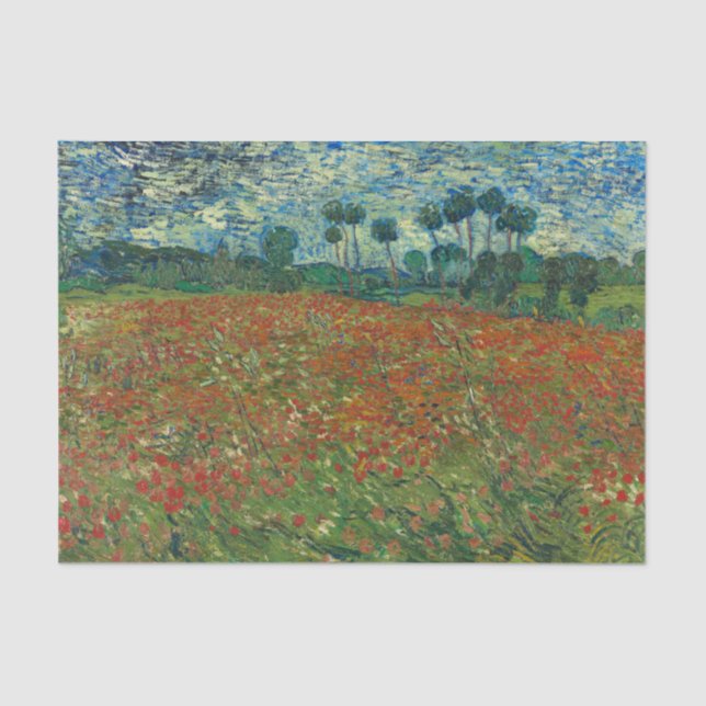 Papel De Seda Campo de adormidera roja de Vincent Van Gogh (Anverso)