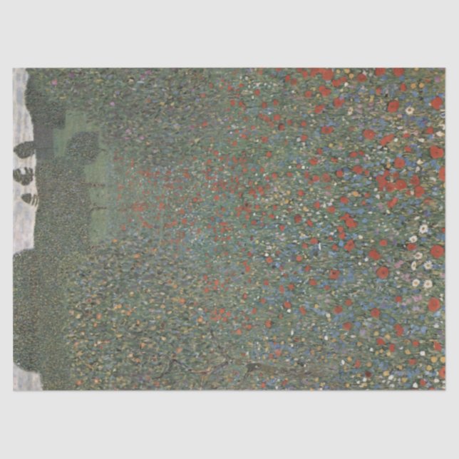 Papel De Seda Campo de amapola por Gustav Klimt (Anverso)