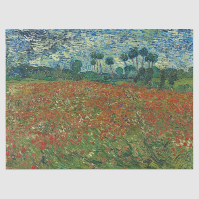 Papel De Seda Campo de amapola - Vincent van Gogh (Anverso)