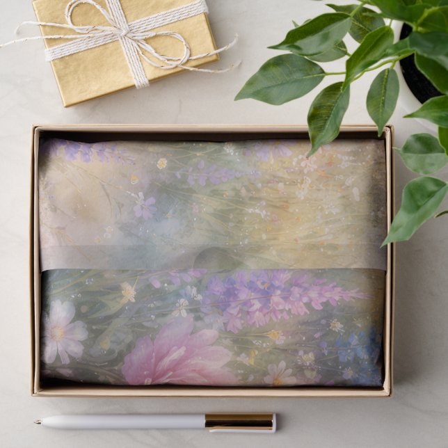 Papel De Seda Campo De Flores (Regalo )