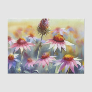 Papel De Seda Campo de flores-acuarela (A)