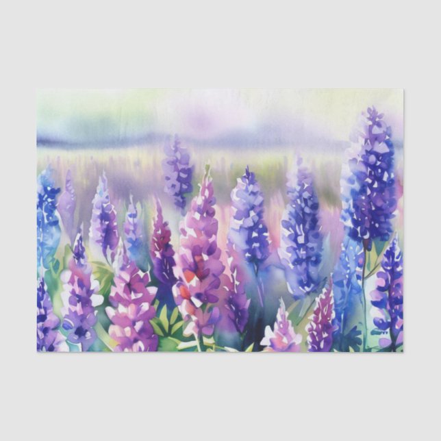 Papel De Seda Campo de flores-acuarela (D) (Anverso)
