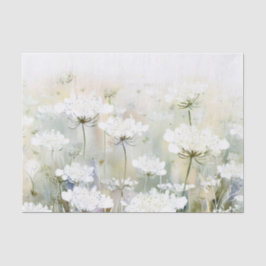 Papel De Seda Campo de flores - acuarela del encaje de la reina 