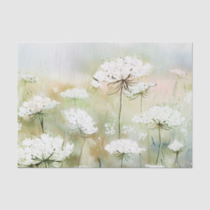 Papel De Seda Campo de flores - acuarela del encaje de la reina