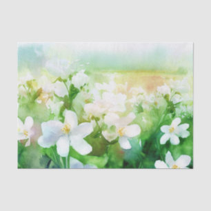 Papel De Seda Campo de flores-acuarela jazmín (C)