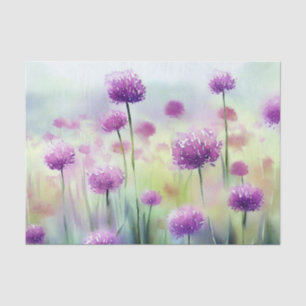 Papel De Seda Campo de flores-Allium, B) Acuarela