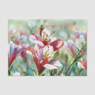 Papel De Seda Campo de Flores-Alstromería (C) Acuarela