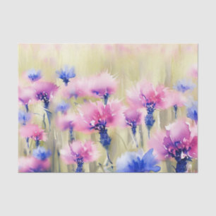 Papel De Seda Campo de flores-Cornflower (C) Acuarela