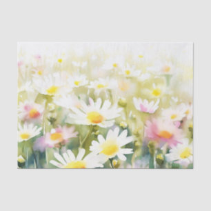 Papel De Seda Campo de flores-Daisy (D) Acuarela