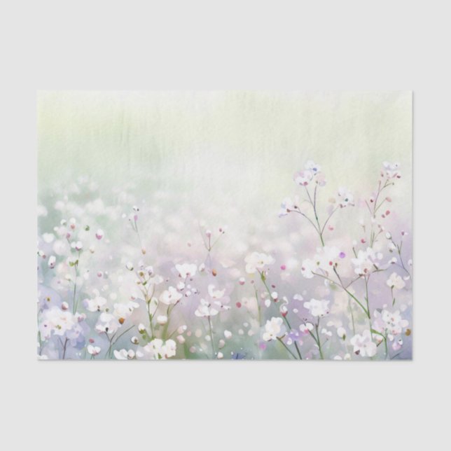 Papel De Seda Campo de flores-Gypsophila (D) (Anverso)