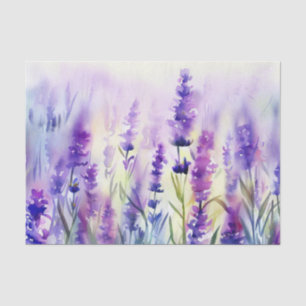 Papel De Seda Campo de flores-Lavanda (A) Acuarela