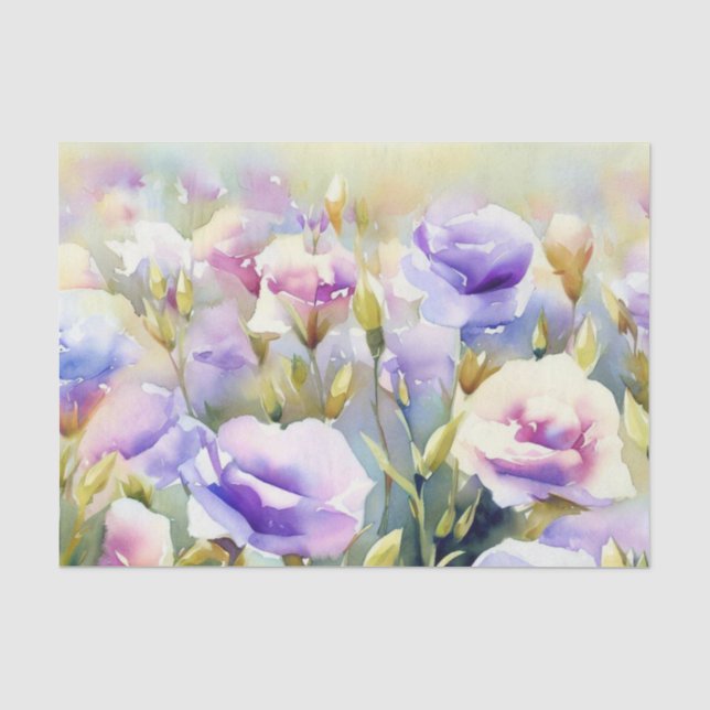 Papel De Seda Campo de flores-Lisianthus (D) (Anverso)