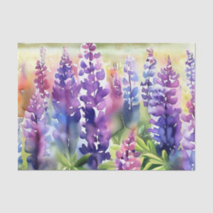 Papel De Seda Campo de flores-Lupina (B) Acuarela