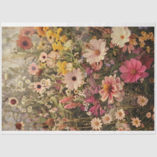 Papel De Seda Campo de flores marea colores brillantes descompos