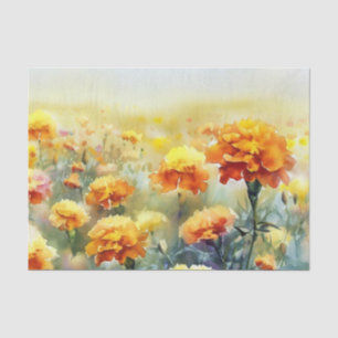 Papel De Seda Campo de flores-Marigold (B) Acuarela