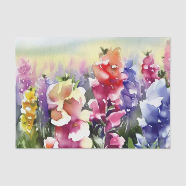 Papel De Seda Campo de Flores-Snapdragon (A) Acuarela (Anverso)