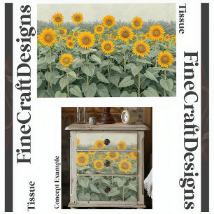 Papel De Seda Campo de Girasoles Decoupage Izquierda 153