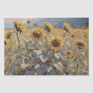 Papel De Seda Campo de Girasoles en Acuarela Decoupage