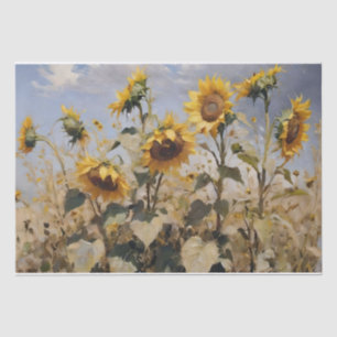 Papel De Seda Campo de Girasoles en Acuarela Decoupage