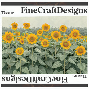 Papel De Seda Campo de Girasoles Script Decoupage Derecha 153