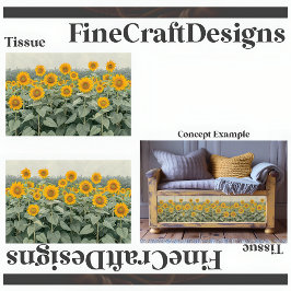 Papel De Seda Campo de Girasoles Script Decoupage L&R 153